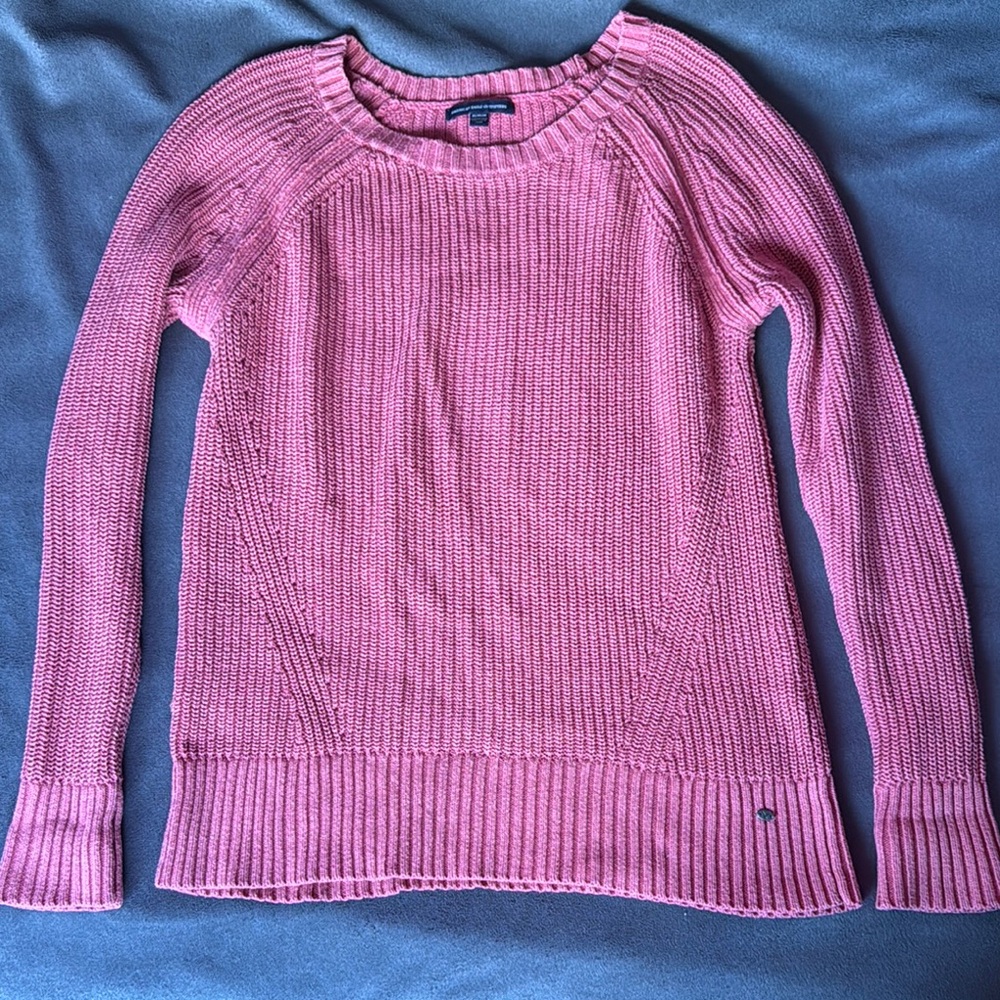 American Eagle Outfitters pink stitched sweater, size Medium